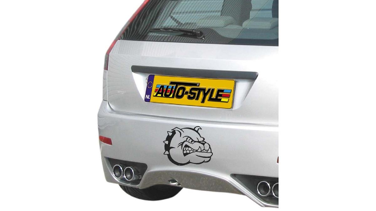 Autocollant+Bulldog+Head+-+noir+-+16x13cm